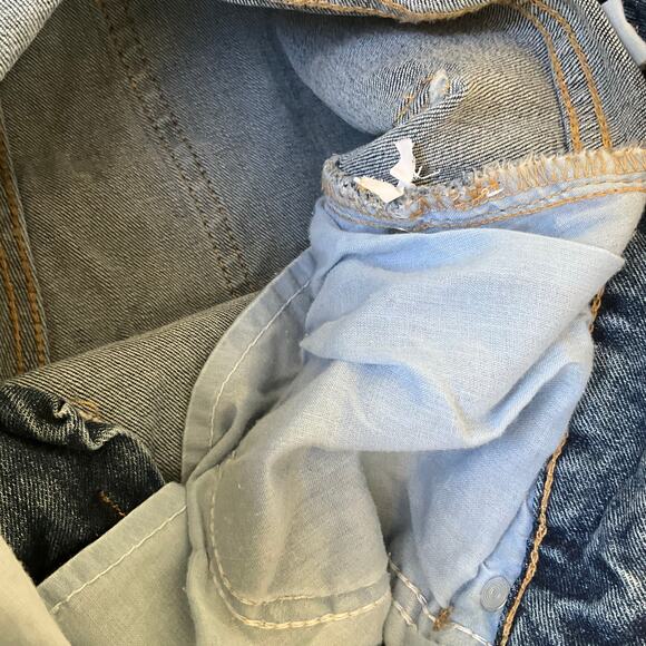 Cotton On Women Waxed & Ripped Denim Stretch Straight Leg Jeans size 8 US, Blue - Picture 10 of 13